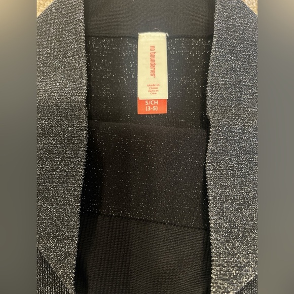 3 FOR $15 🙌🏼 No Boundaries size 3 black w/ silver glitter tinsel metallic - Picture 2 of 2